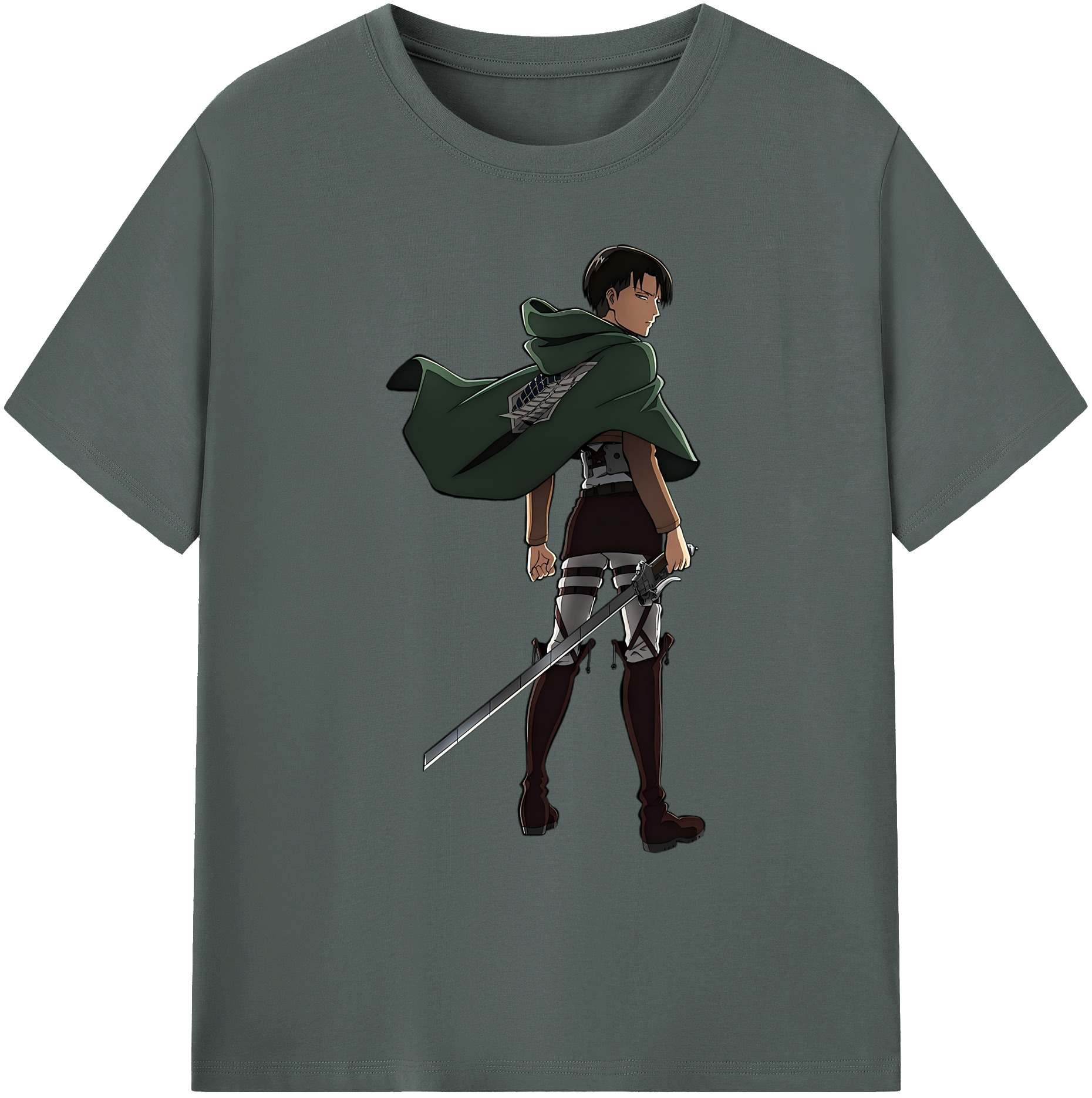 （画像用） 進撃の巨人 リヴァイ·アッカーマン Attack on Titan Levi Ackerman 綿100％ メンズ半袖Tシャツ｜肌触りやわらか＆通気性